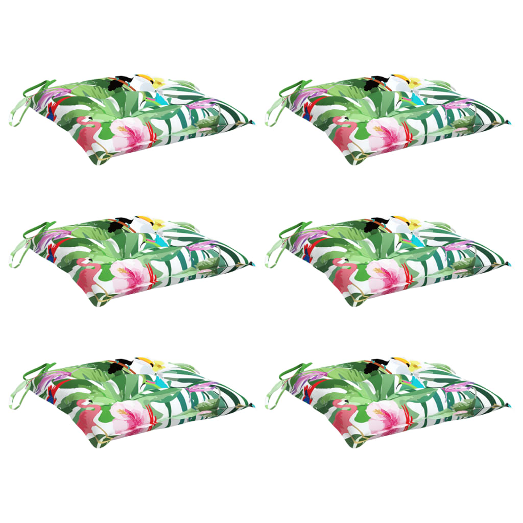 Coussins de chaise lot de 6 multicolore 50x50x7 cm tissu oxford