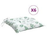 Coussins de chaise lot de 6 à motif de feuilles 50x50x7 cm