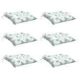 Coussins de chaise lot de 6 à motif de feuilles 50x50x7 cm