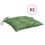 Chair cushions set of 2 with leaf pattern 50x50x7 cm