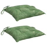 Chair cushions set of 2 with leaf pattern 50x50x7 cm