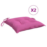 Coussins de chaise lot de 2 rose 50x50x7 cm tissu oxford