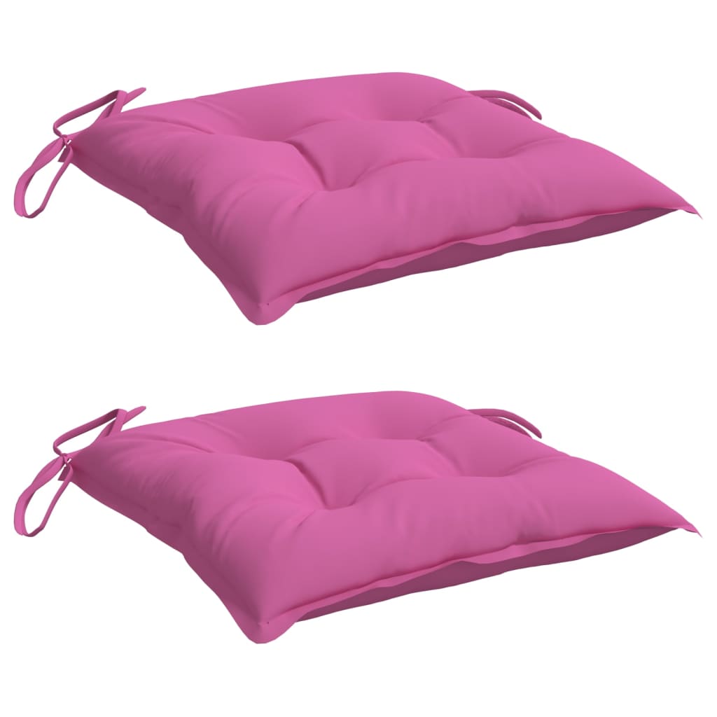 Coussins de chaise lot de 2 rose 50x50x7 cm tissu oxford