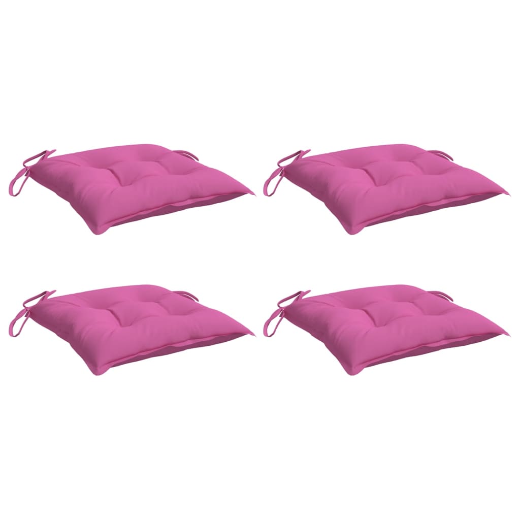 Coussins de chaise lot de 4 rose 50x50x7 cm tissu oxford