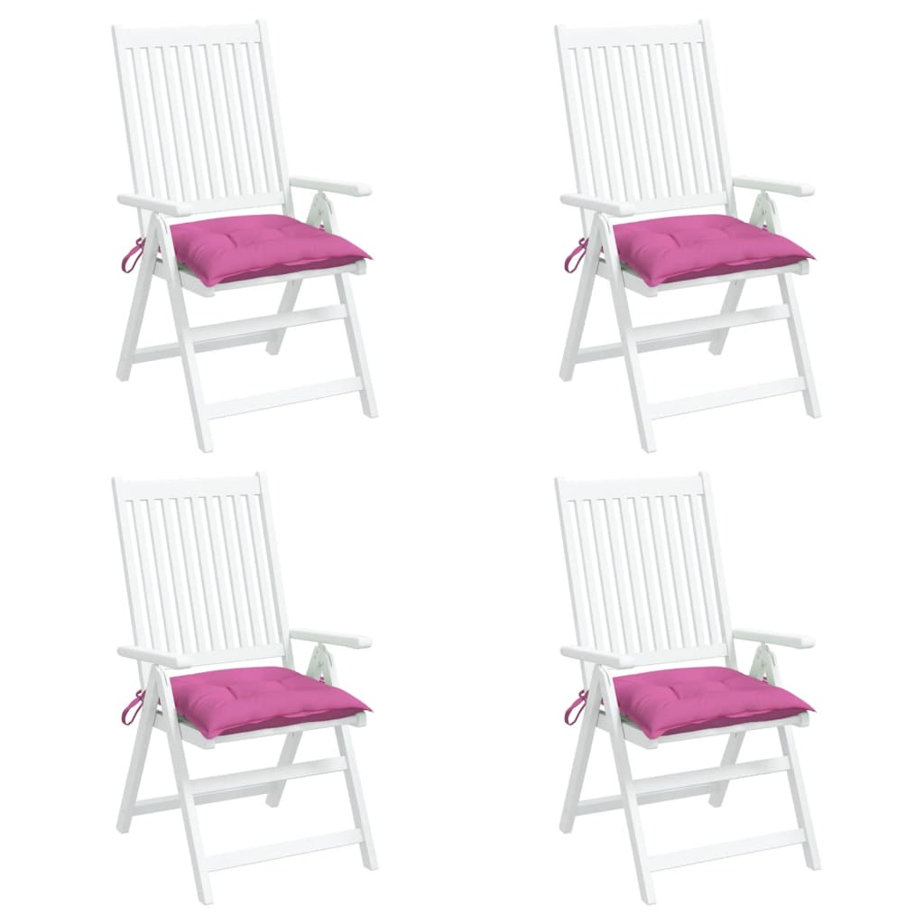 Coussins de chaise lot de 4 rose 50x50x7 cm tissu oxford