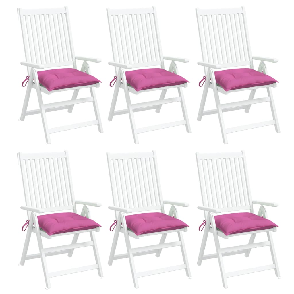 Coussins de chaise lot de 6 rose 50x50x7 cm tissu oxford