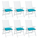 Coussins de chaise lot de 6 turquoise 50x50x7 cm tissu oxford