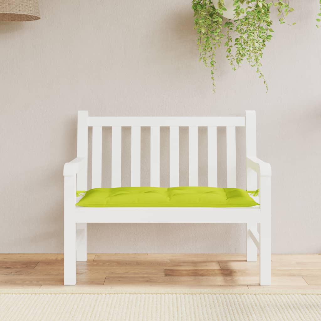 Coussin de banc de jardin vert brillant 100x50x7cm tissu oxford