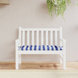 Coussin de banc de jardin rayures bleues et blanches 100x50x7cm