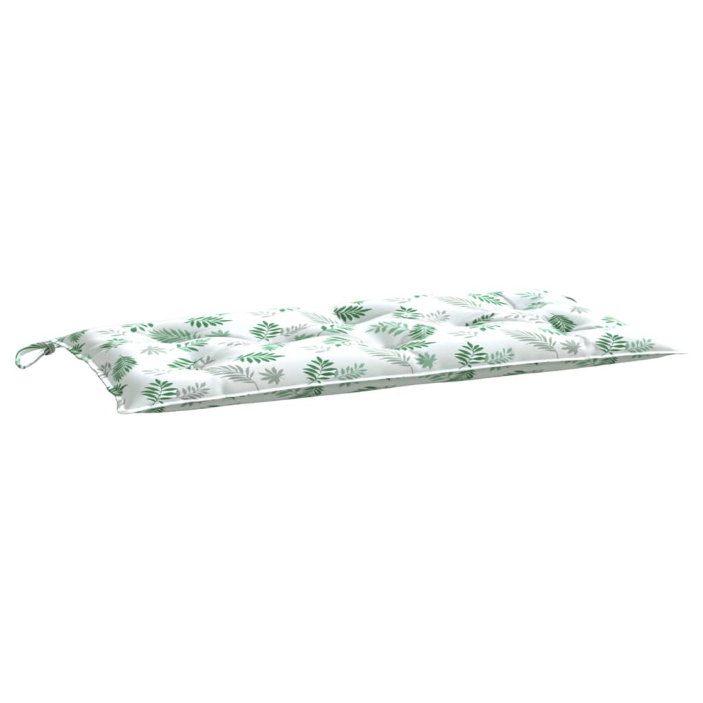 Coussin de banc de jardin motif de feuilles 100x50x7 cm