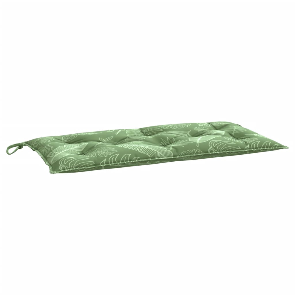 Coussin de banc de jardin motif de feuilles 100x50x7 cm