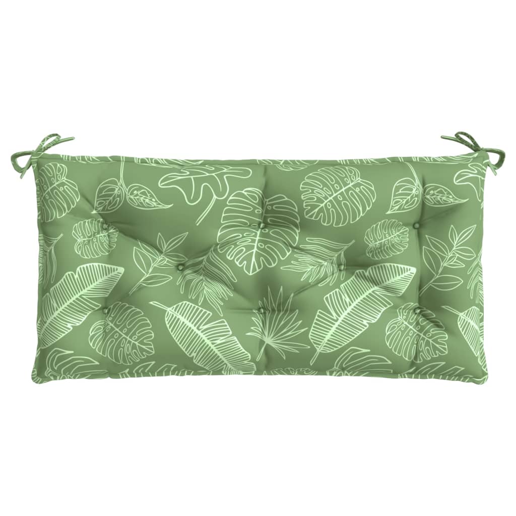 Coussin de banc de jardin motif de feuilles 100x50x7 cm