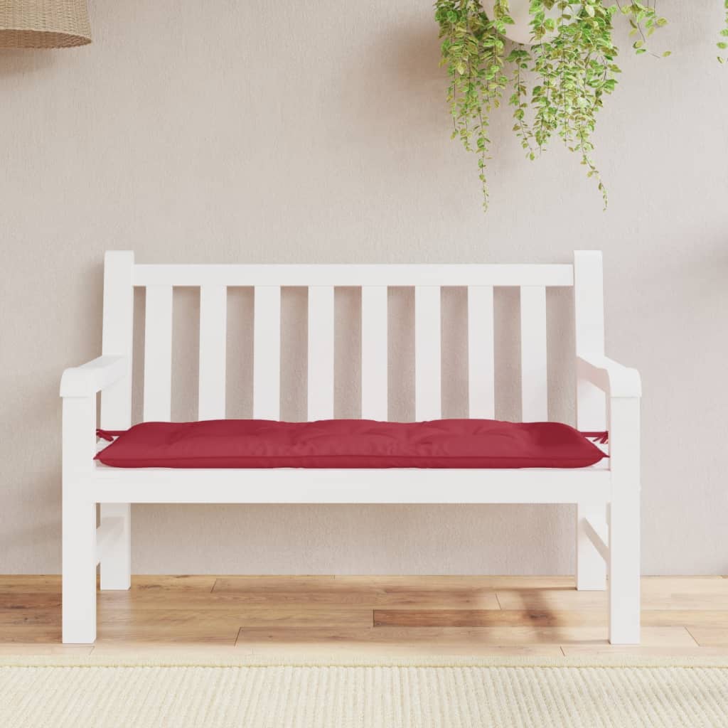 Coussin de banc de jardin rouge bordeaux 120x50x7 cm