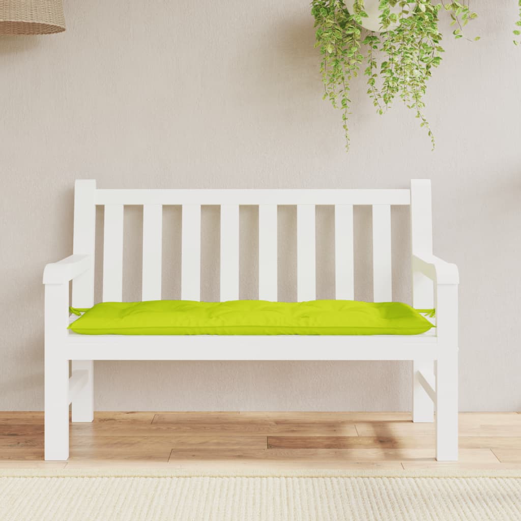 Coussin de banc de jardin vert brillant 120x50x7cm tissu oxford