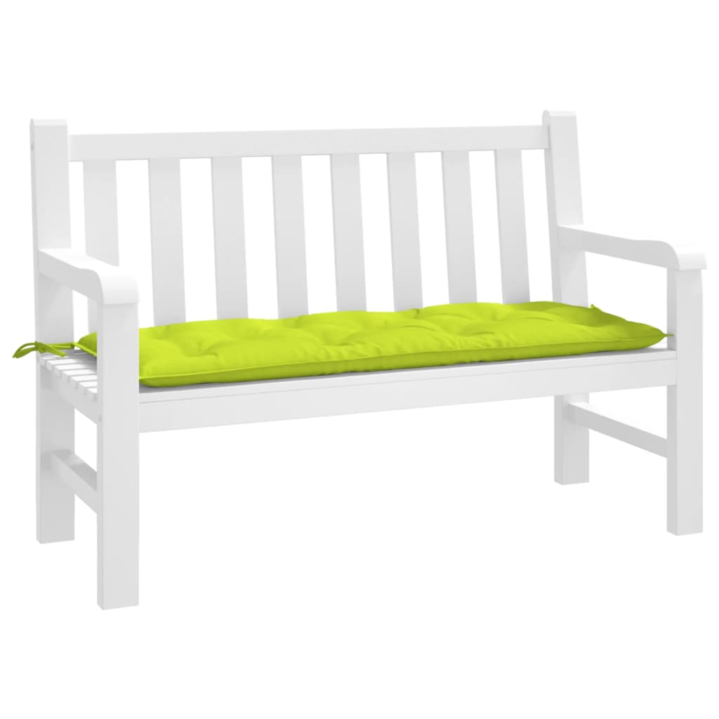 Coussin de banc de jardin vert brillant 120x50x7cm tissu oxford