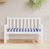 Coussin de banc de jardin rayures bleues et blanches 120x50x7cm