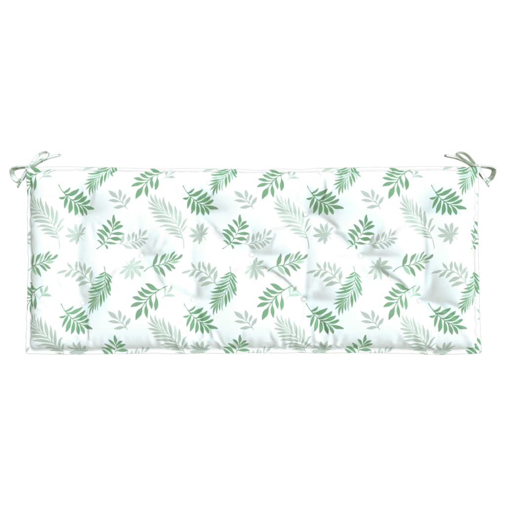 Coussin de banc de jardin motif de feuilles 120x50x7 cm tissu