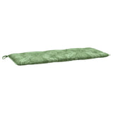 Coussin de banc de jardin motif de feuilles 120x50x7 cm tissu