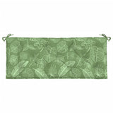 Coussin de banc de jardin motif de feuilles 120x50x7 cm tissu