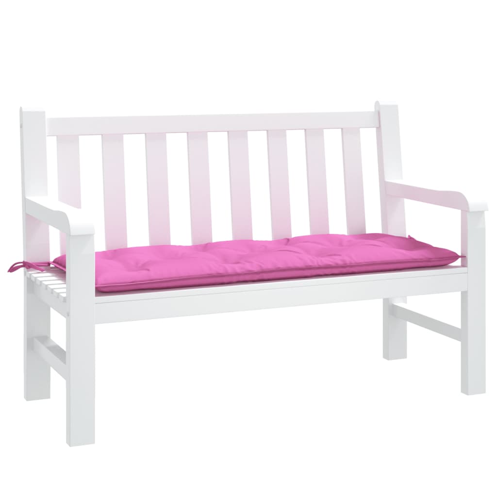 Coussin de banc de jardin rose 120x50x7 cm tissu