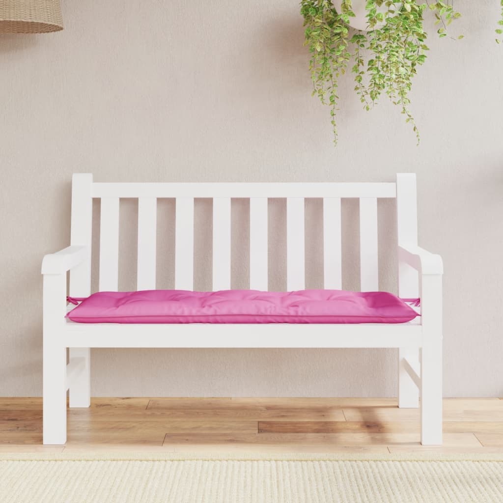 Coussin de banc de jardin rose 120x50x7 cm tissu