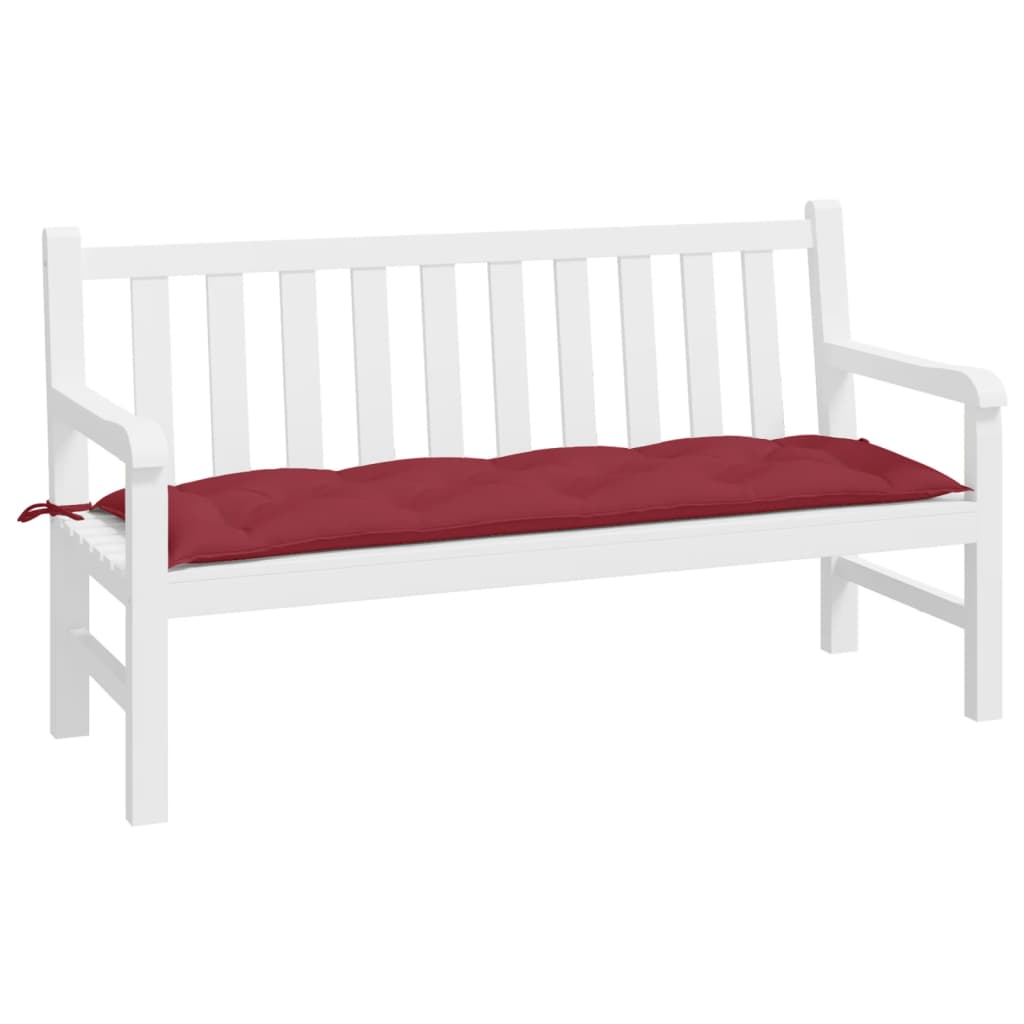 Coussin de banc de jardin rouge bordeaux 150x50x7 cm