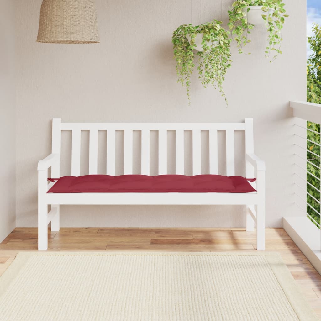 Coussin de banc de jardin rouge bordeaux 150x50x7 cm