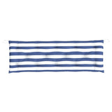 Coussin de banc de jardin rayures bleues et blanches 150x50x7cm