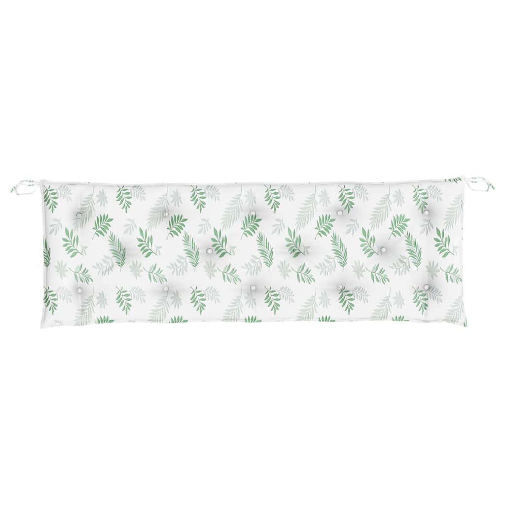 Coussin de banc de jardin motif de feuilles 150x50x7 cm