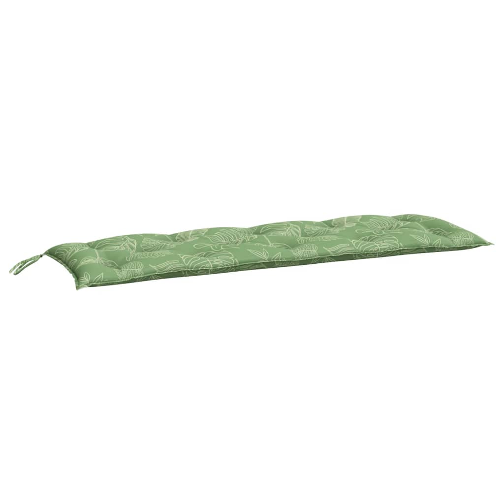 Coussin de banc de jardin motif de feuilles 150x50x7 cm