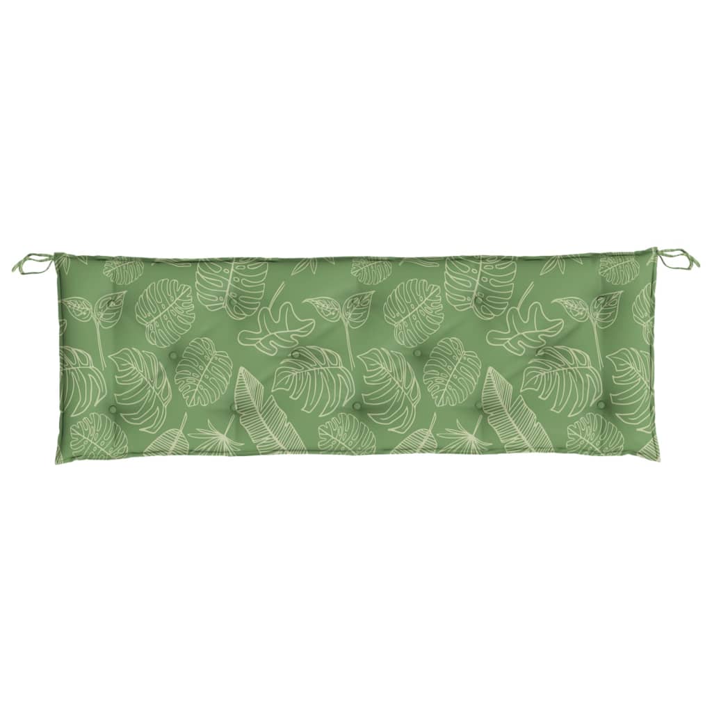 Coussin de banc de jardin motif de feuilles 150x50x7 cm