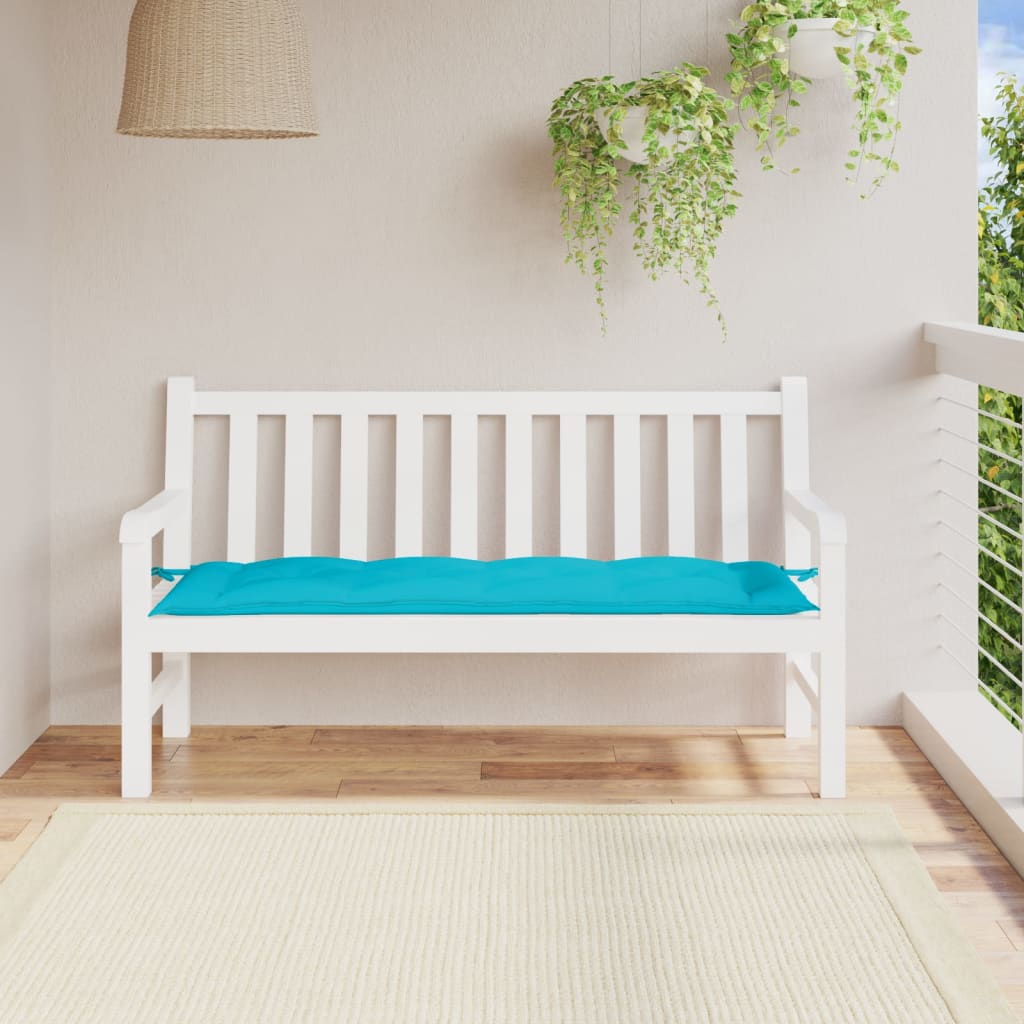 Coussin de banc de jardin turquoise 150x50x7 cm tissu oxford