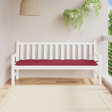 Coussin de banc de jardin rouge bordeaux 180x50x7 cm