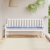 Coussin de banc de jardin rayures bleues et blanches 180x50x7cm