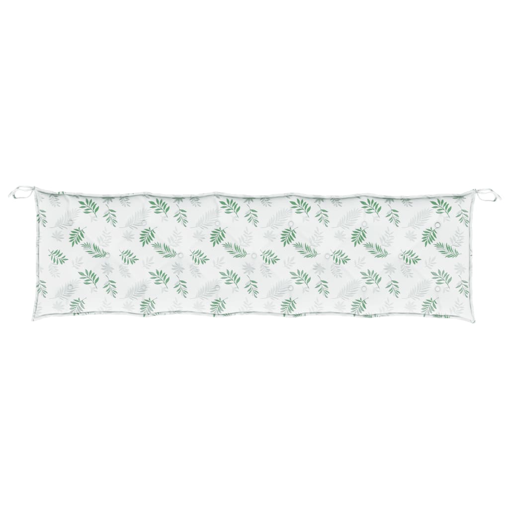 Coussin de banc de jardin motif de feuilles 180x50x7 cm