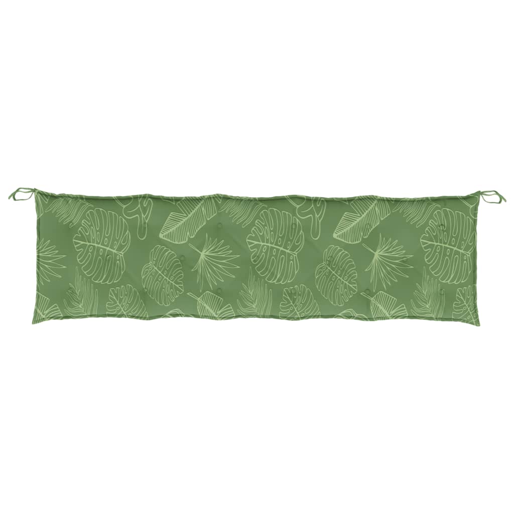 Coussin de banc de jardin motif de feuilles 180x50x7 cm