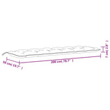 Taupefarbenes Gartenbankkissen, 200 x 50 x 7 cm, Oxford-Stoff