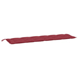 Coussin de banc de jardin rouge bordeaux 200x50x7 cm