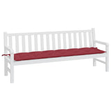 Coussin de banc de jardin rouge bordeaux 200x50x7 cm