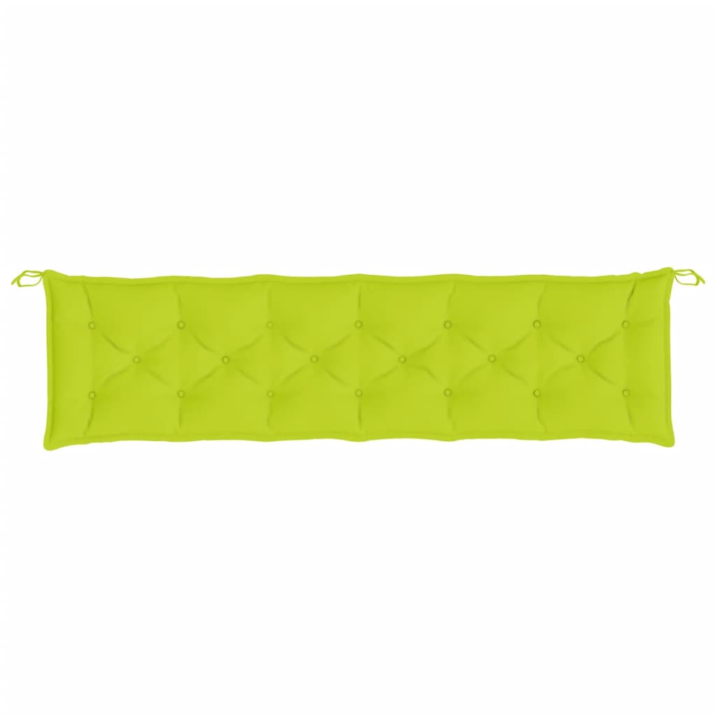 Coussin de banc de jardin vert brillant 200x50x7cm tissu oxford