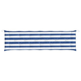 Coussin de banc de jardin rayures bleues et blanches 200x50x7cm