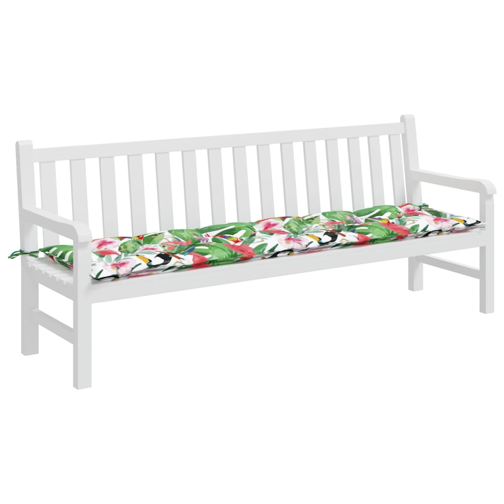 Coussin de banc de jardin multicolore 200x50x7 cm tissu