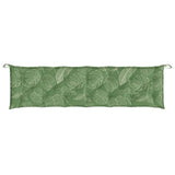 Coussin de banc de jardin motif de feuilles 200x50x7 cm tissu