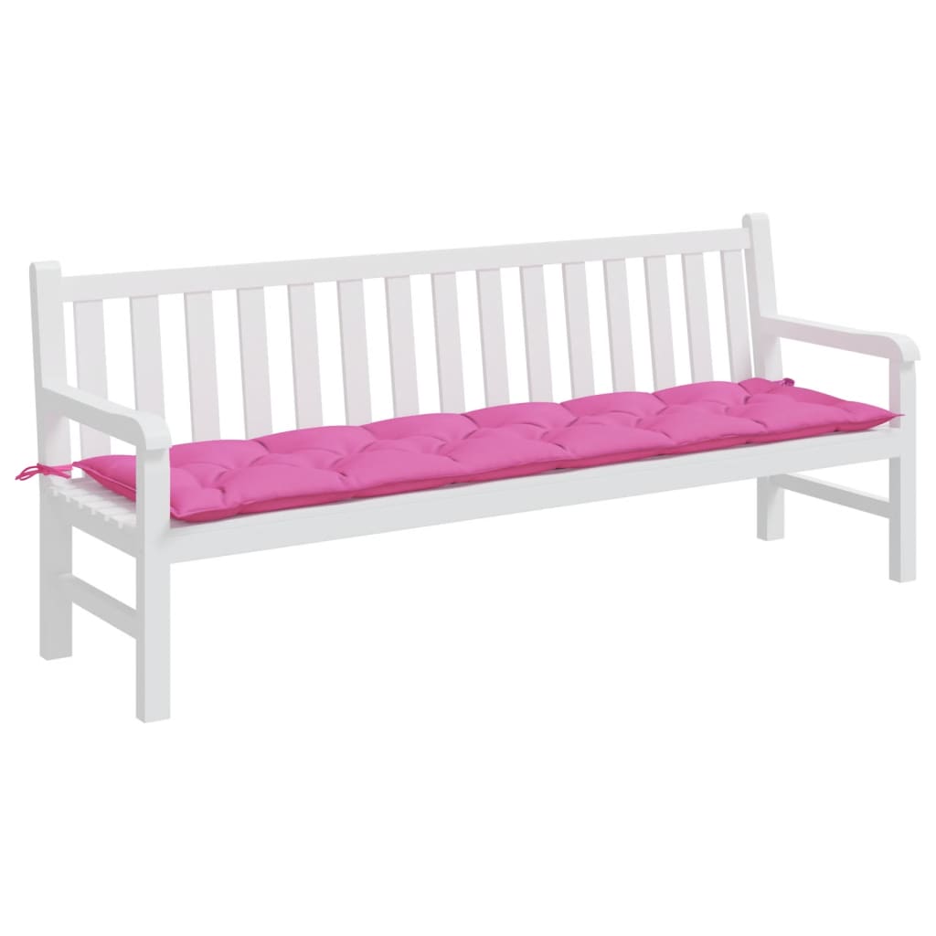 Coussin de banc de jardin rose 200x50x7 cm tissu