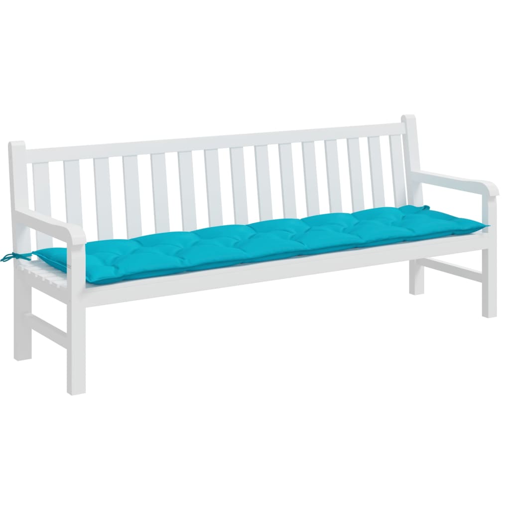 Coussin de banc de jardin turquoise 200x50x7 cm tissu