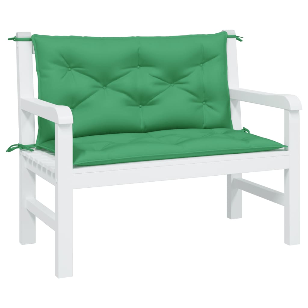 Coussins de banc jardin lot de 2 vert 100x50x7 cm tissu Oxford