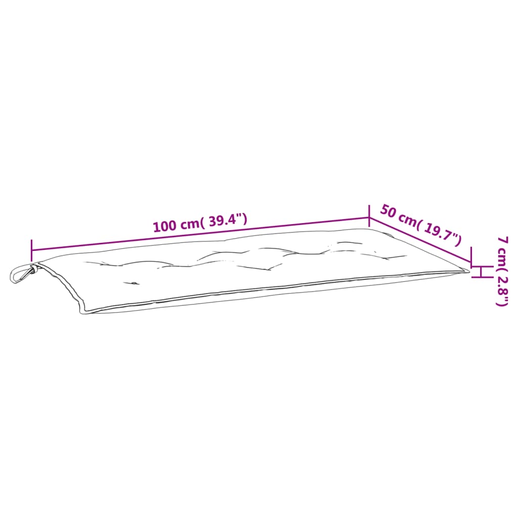 Gartenbankauflagen 2er-Set rot 100x50x7 cm Oxford-Stoff