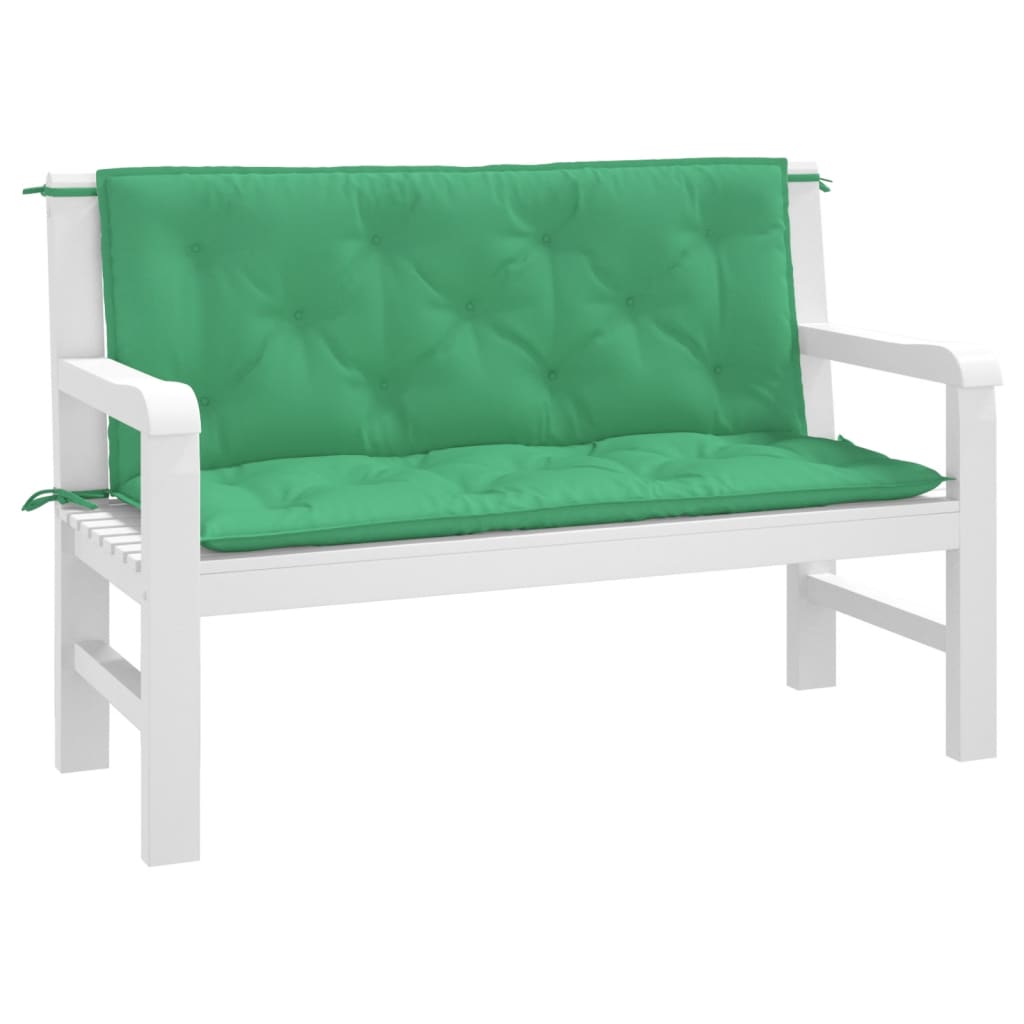 Coussins de banc jardin lot de 2 vert 120x50x7 cm tissu Oxford