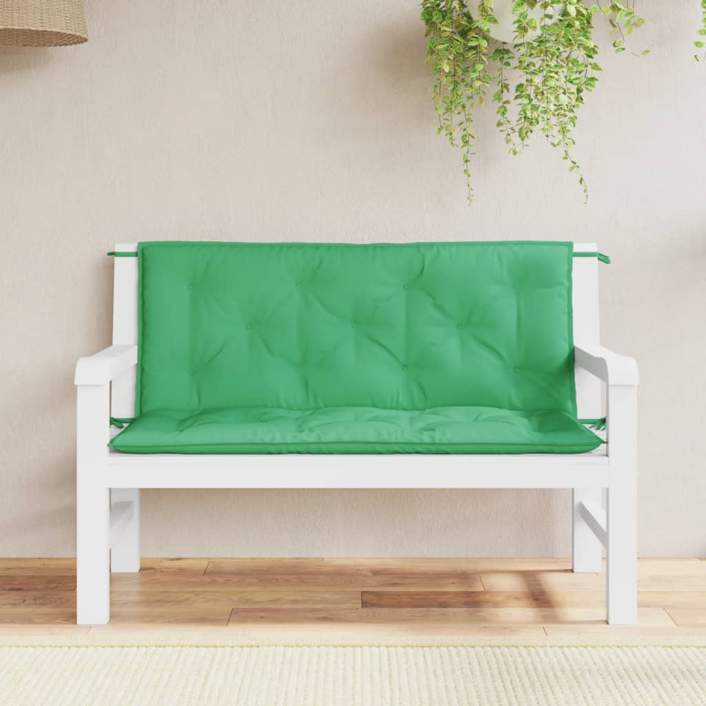 Coussins de banc jardin lot de 2 vert 120x50x7 cm tissu Oxford