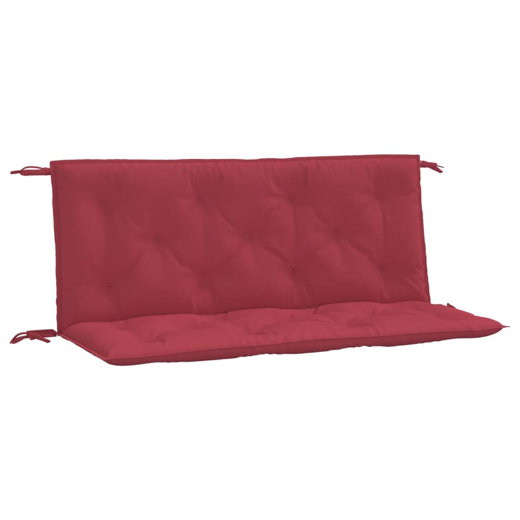 Coussins de banc de jardin lot de 2 rouge bordeaux tissu Oxford